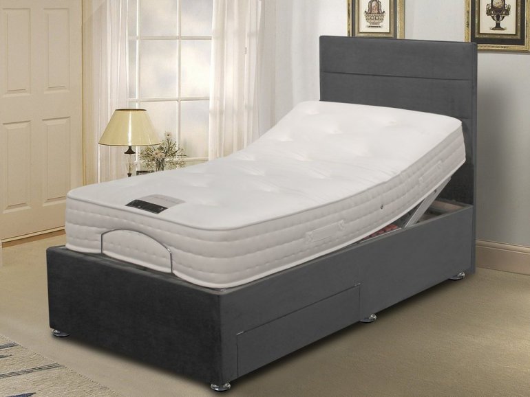 SHOP NOW ASC Contour Natural Ortho Pocket 1000 3ft Single Mattress with Apollo Electric Adjustable Divan Base
